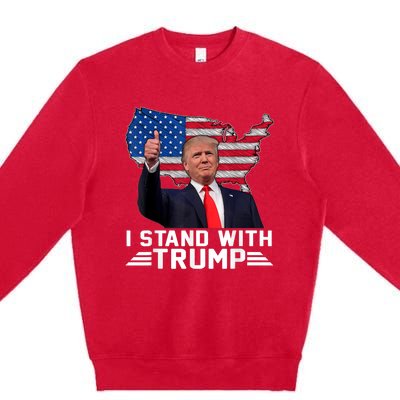 Vintage I Stand With Trump Pro Trump Supporter Premium Crewneck Sweatshirt