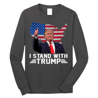 Vintage I Stand With Trump Pro Trump Supporter Long Sleeve Shirt