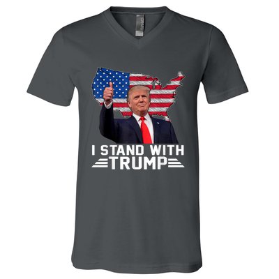 Vintage I Stand With Trump Pro Trump Supporter V-Neck T-Shirt