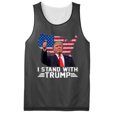 Vintage I Stand With Trump Pro Trump Supporter Mesh Reversible Basketball Jersey Tank