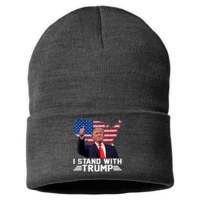 Vintage I Stand With Trump Pro Trump Supporter Sustainable Knit Beanie