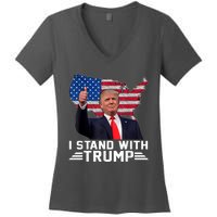 Vintage I Stand With Trump Pro Trump Supporter Women's V-Neck T-Shirt