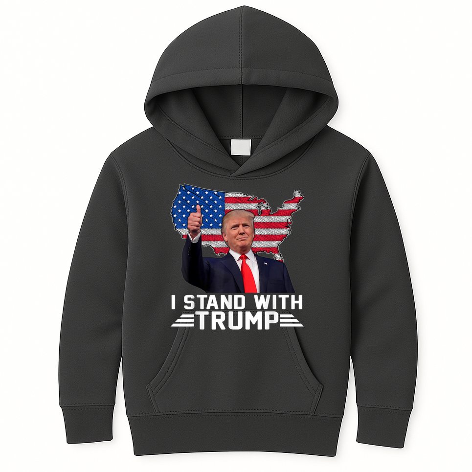 Vintage I Stand With Trump Pro Trump Supporter Kids Hoodie