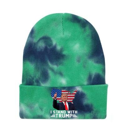 Vintage I Stand With Trump Pro Trump Supporter Tie Dye 12in Knit Beanie