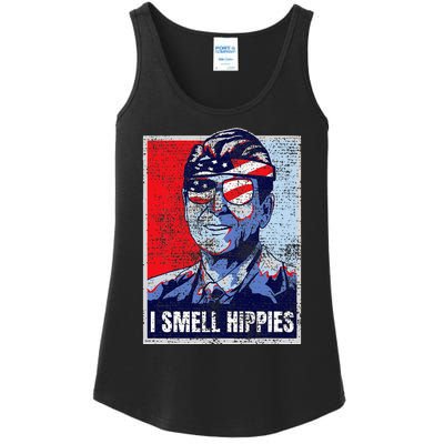 Vintage I Smell Hippies 4th Of July Merica Ladies Essential Tank