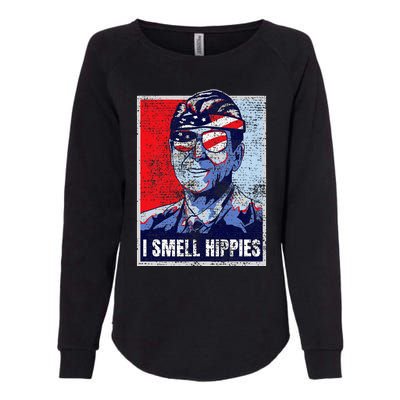 Vintage I Smell Hippies 4th Of July Merica Womens California Wash Sweatshirt