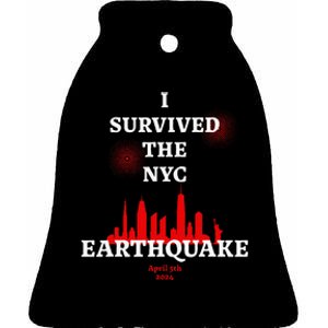 Viral I Survived The Nyc Earthquake Ceramic Bell Ornament