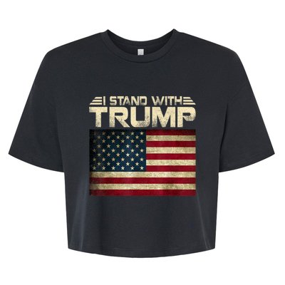 Vintage I Stand With Trump Pro Trump Bella+Canvas Jersey Crop Tee