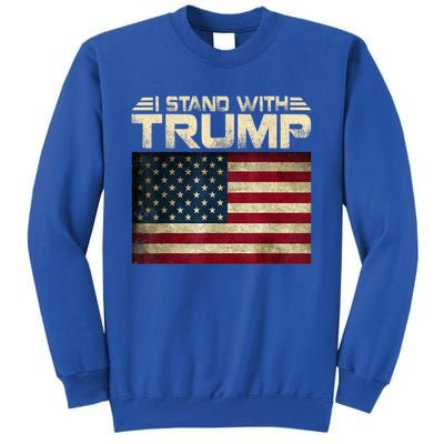 Vintage I Stand With Trump Pro Trump Tall Sweatshirt