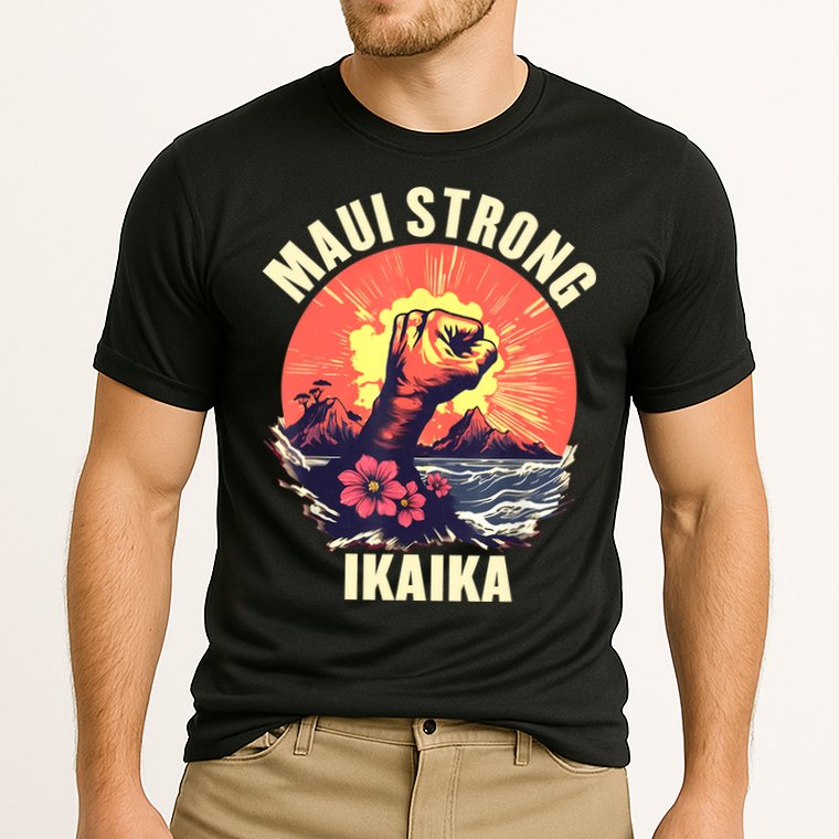 Vintage Ikaika Strong Maui Hawaii Island I Love Hawaii Cooling Performance Crew T-Shirt