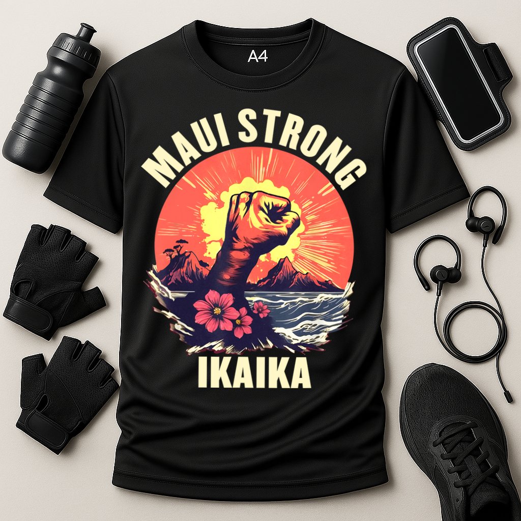 Vintage Ikaika Strong Maui Hawaii Island I Love Hawaii Cooling Performance Crew T-Shirt