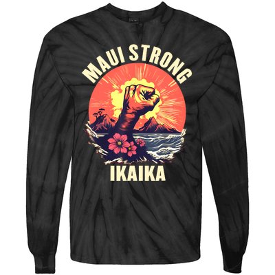 Vintage Ikaika Strong Maui Hawaii Island I Love Hawaii Tie-Dye Long Sleeve Shirt