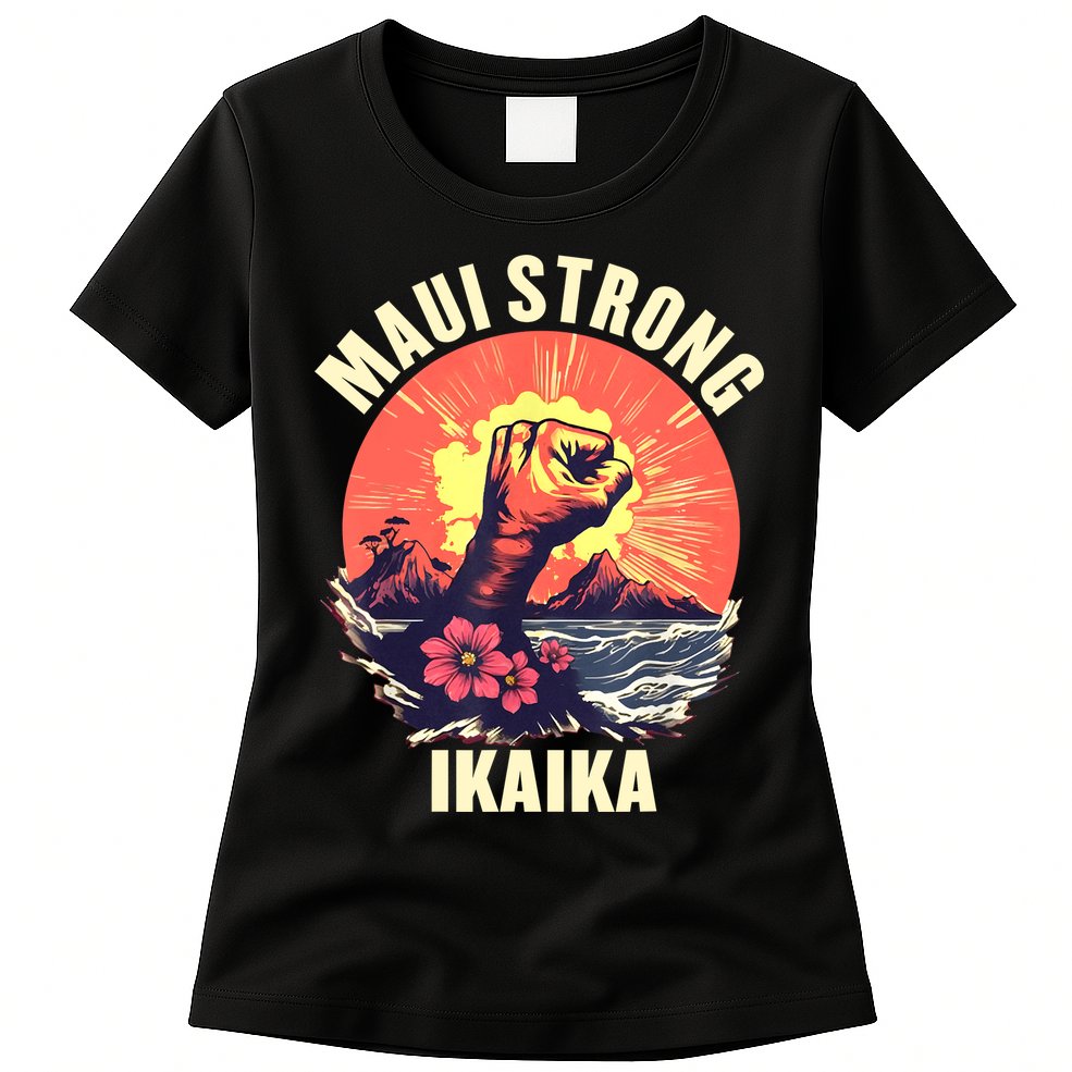Vintage Ikaika Strong Maui Hawaii Island I Love Hawaii Womens T-Shirt