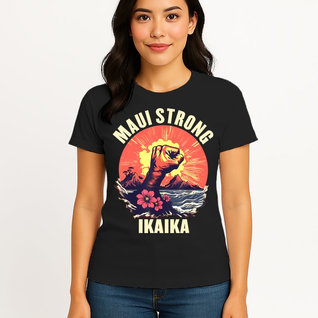Vintage Ikaika Strong Maui Hawaii Island I Love Hawaii Womens T-Shirt