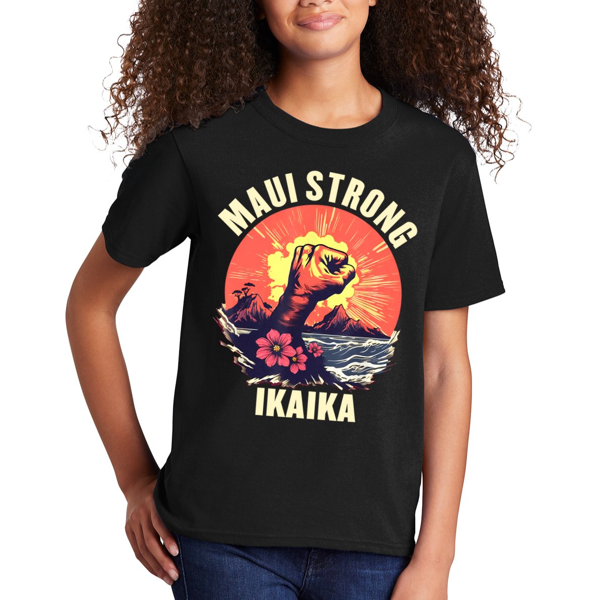 Vintage Ikaika Strong Maui Hawaii Island I Love Hawaii Kids T-Shirt