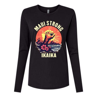 Vintage Ikaika Strong Maui Hawaii Island I Love Hawaii Womens Cotton Relaxed Long Sleeve T-Shirt