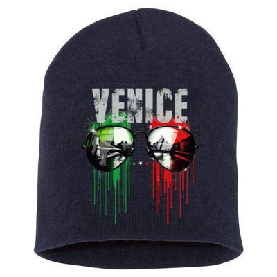 Venice Italy Sunglasses Design Short Acrylic Beanie