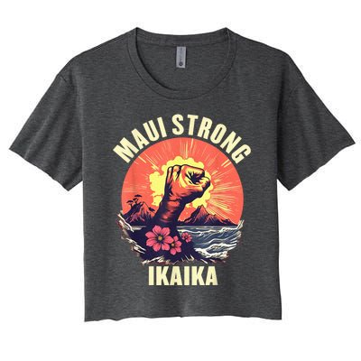 Vintage Ikaika Strong Maui Hawaii Island I Love Hawaii Women's Crop Top Tee