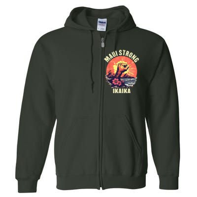 Vintage Ikaika Strong Maui Hawaii Island I Love Hawaii Full Zip Hoodie