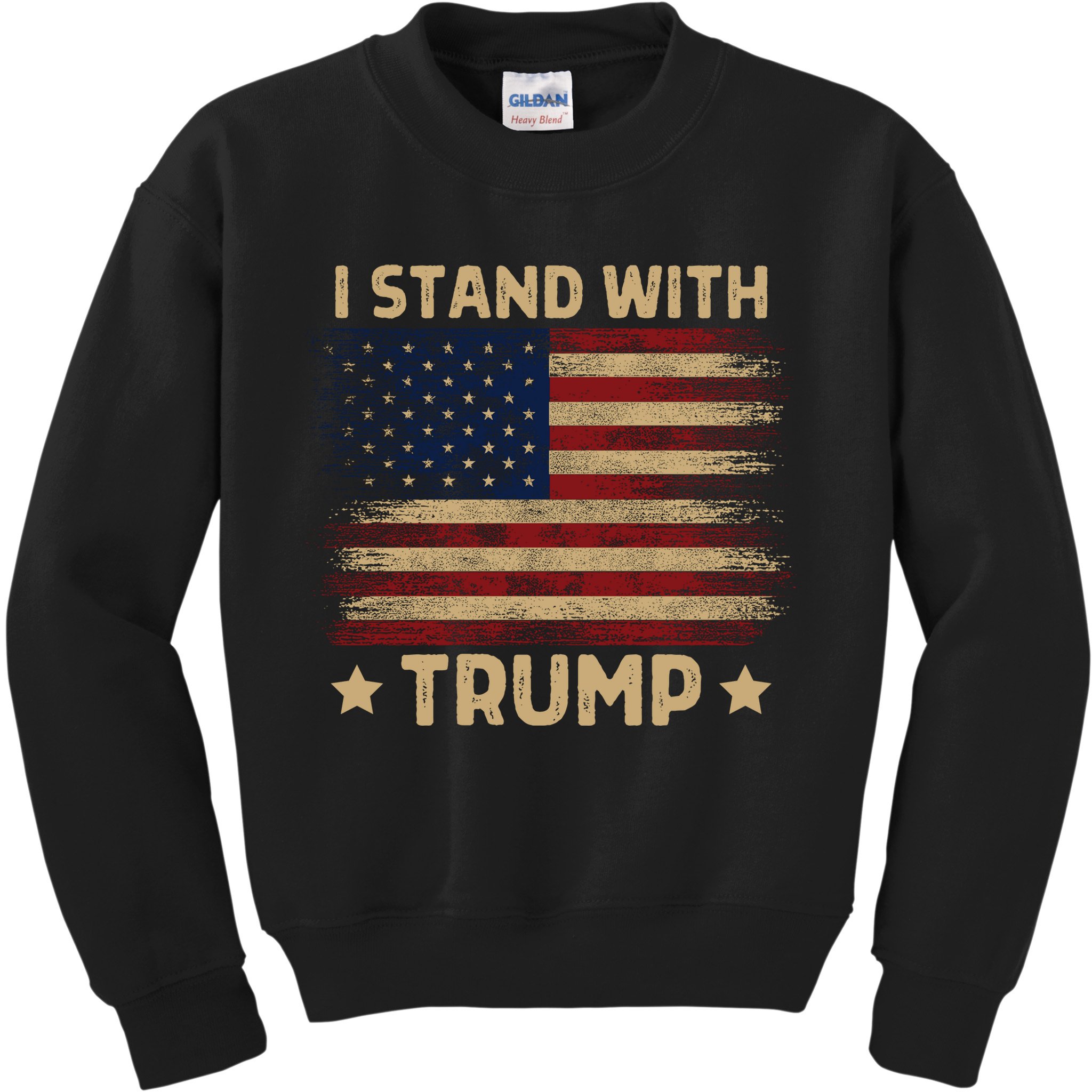 Vintage I Stand With Trump Pro Trump Supporter Men Women Kids Sweatshirt