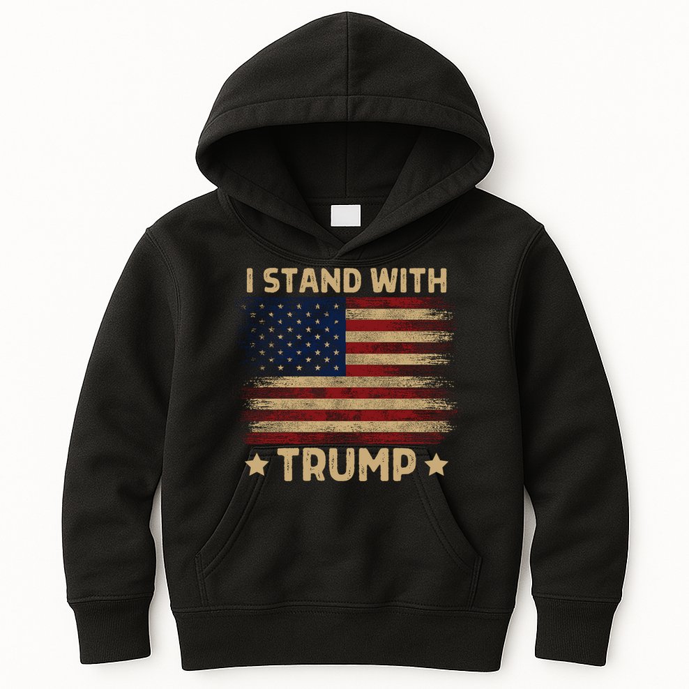 Vintage I Stand With Trump Pro Trump Supporter Men Women Kids Hoodie