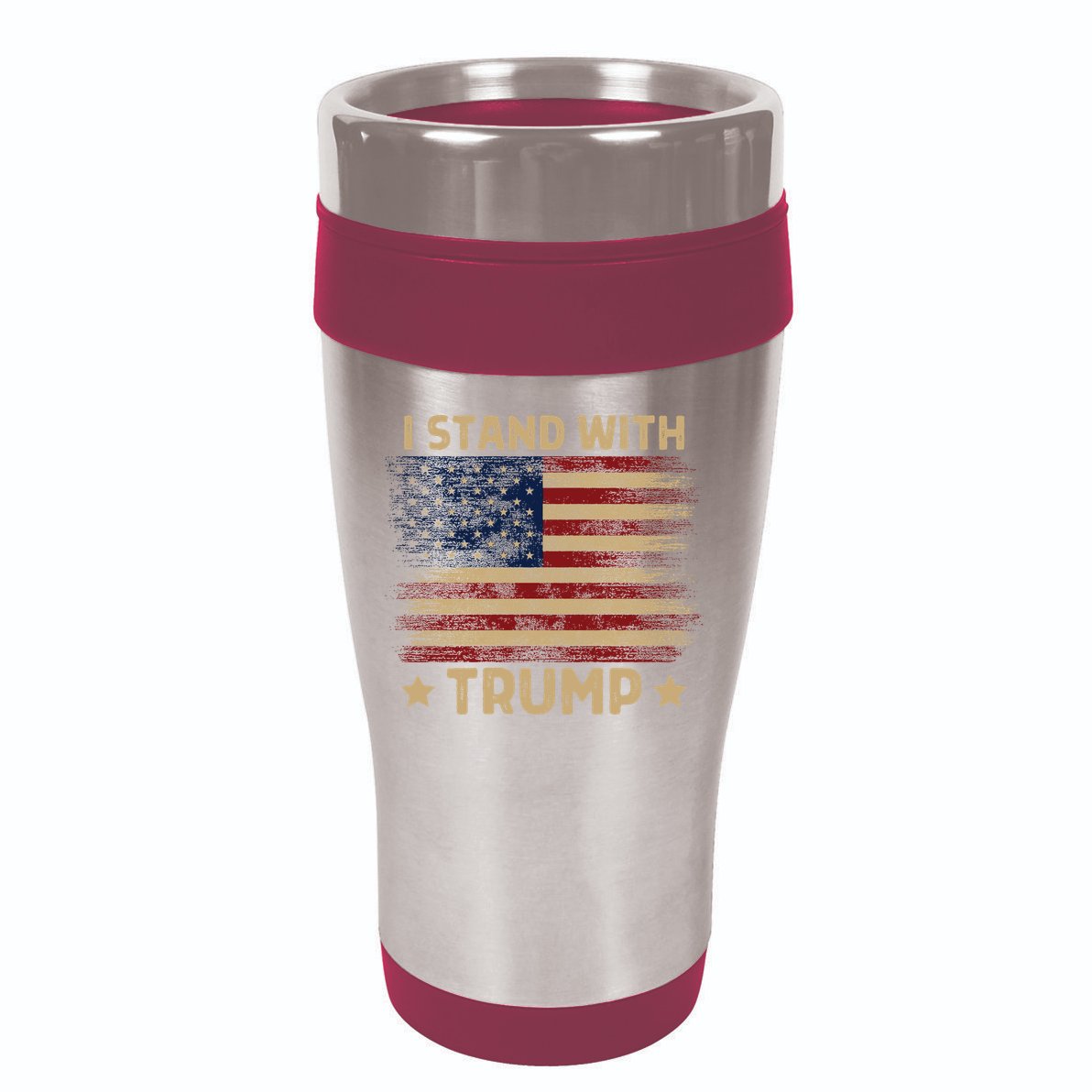 Vintage I Stand With Trump Pro Trump Supporter Men Women 16oz Travel Tumbler