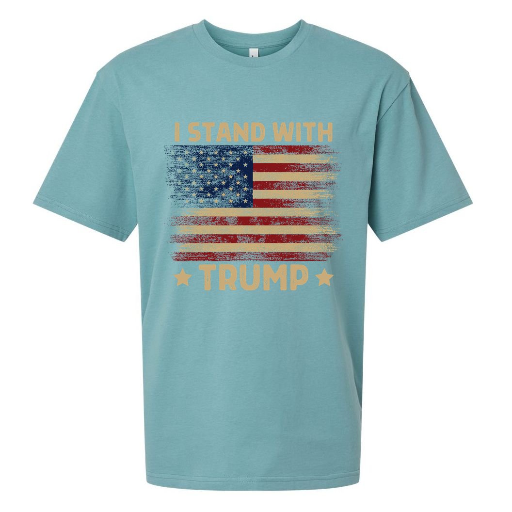 Vintage I Stand With Trump Pro Trump Supporter Men Women Sueded Cloud Jersey T-Shirt