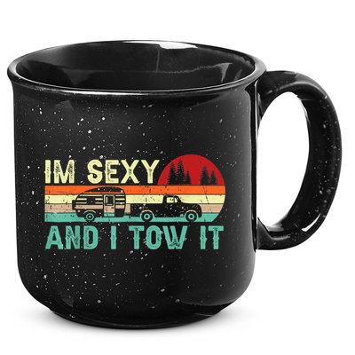 Vintage Im Sexy And I Tow It Funny Camping Rv Camper Gift 15oz Campfire Ceramic Mug