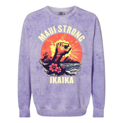 Vintage Ikaika Strong Maui Hawaii Island I Love Hawaii Colorblast Crewneck Sweatshirt