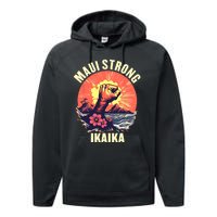 Vintage Ikaika Strong Maui Hawaii Island I Love Hawaii Performance Fleece Hoodie