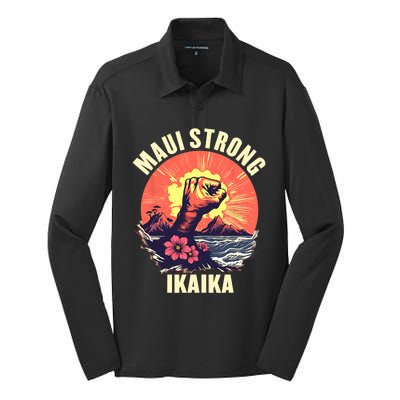 Vintage Ikaika Strong Maui Hawaii Island I Love Hawaii Silk Touch Performance Long Sleeve Polo