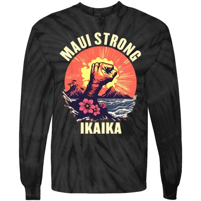 Vintage Ikaika Strong Maui Hawaii Island I Love Hawaii Tie-Dye Long Sleeve Shirt