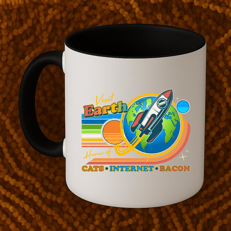 Visit Earth Home Of Cats Internet Bacon Mug