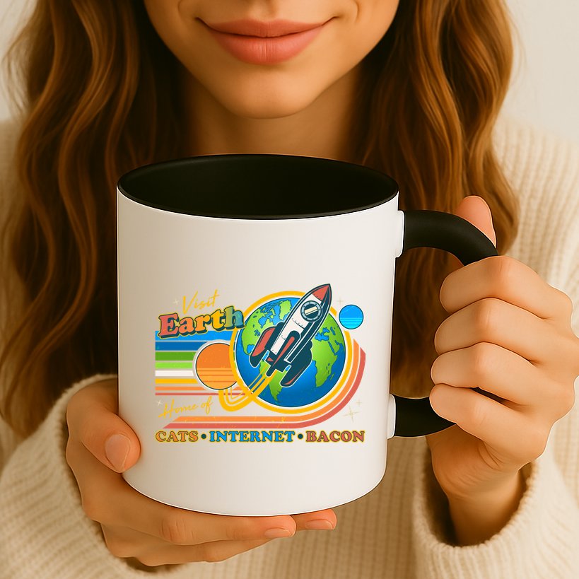 Visit Earth Home Of Cats Internet Bacon Mug