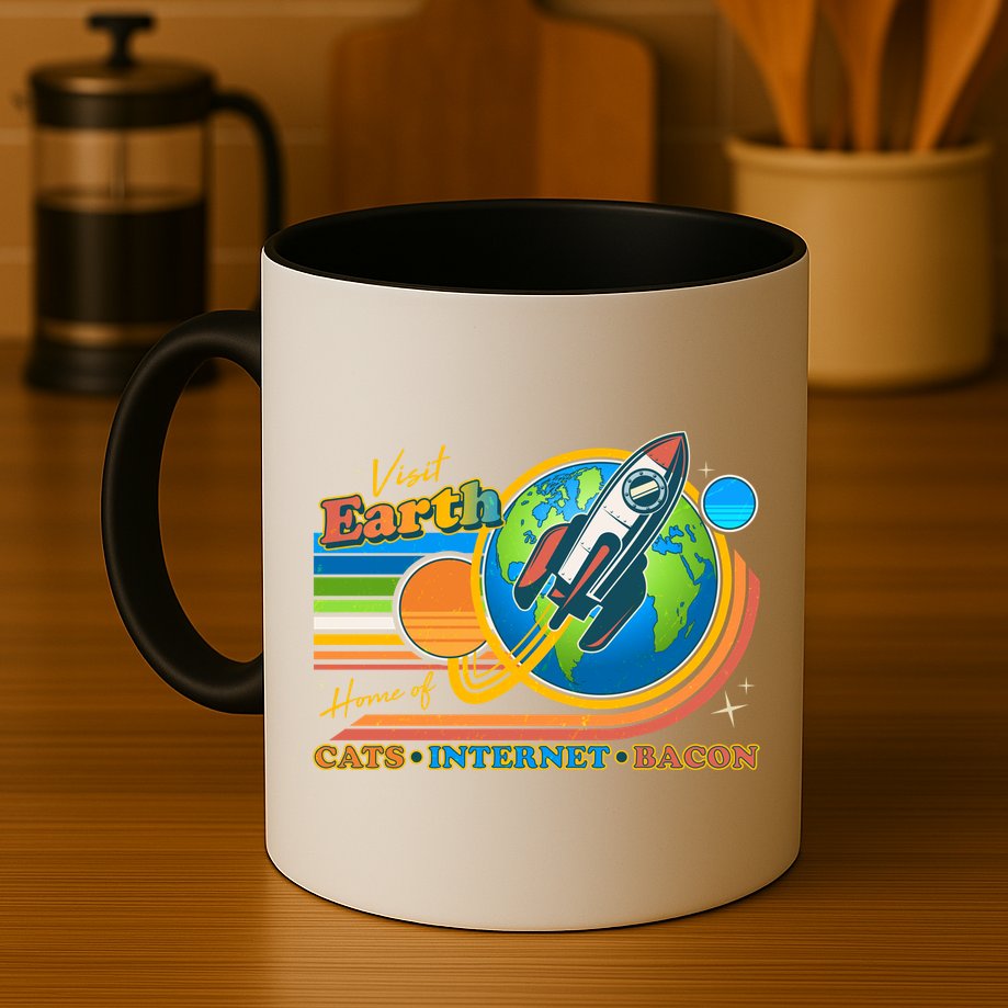 Visit Earth Home Of Cats Internet Bacon Mug