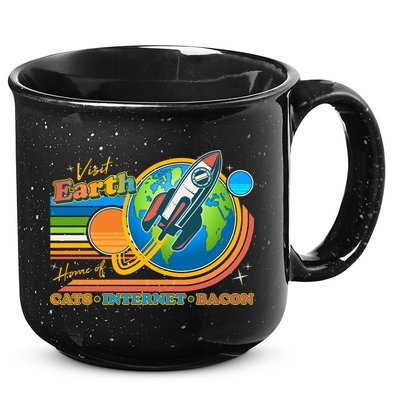 Visit Earth Home Of Cats Internet Bacon 15oz Campfire Ceramic Mug
