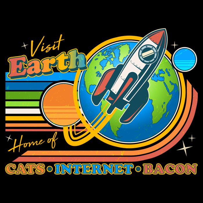 Visit Earth Home Of Cats Internet Bacon 16oz Travel Tumbler