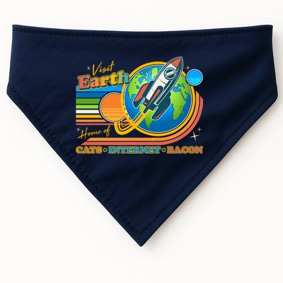 Visit Earth Home Of Cats Internet Bacon USA-Made Doggie Bandana