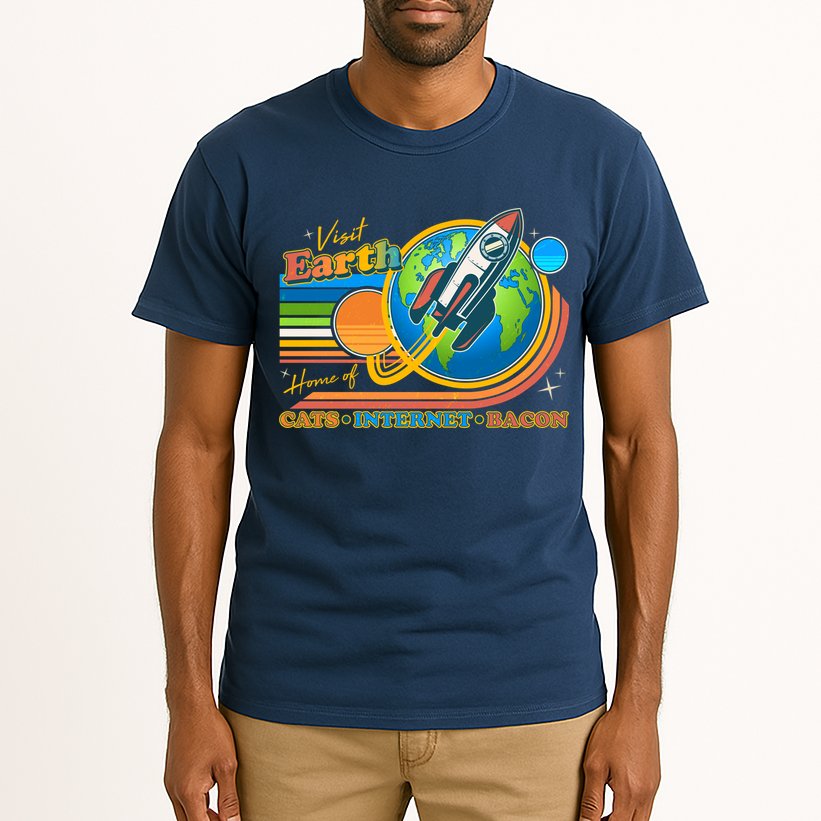 Visit Earth Home Of Cats Internet Bacon Tall T-Shirt