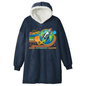 Visit Earth Home Of Cats Internet Bacon Hooded Wearable Blanket