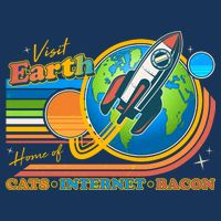 Visit Earth Home Of Cats Internet Bacon 7-Panel Snapback Hat