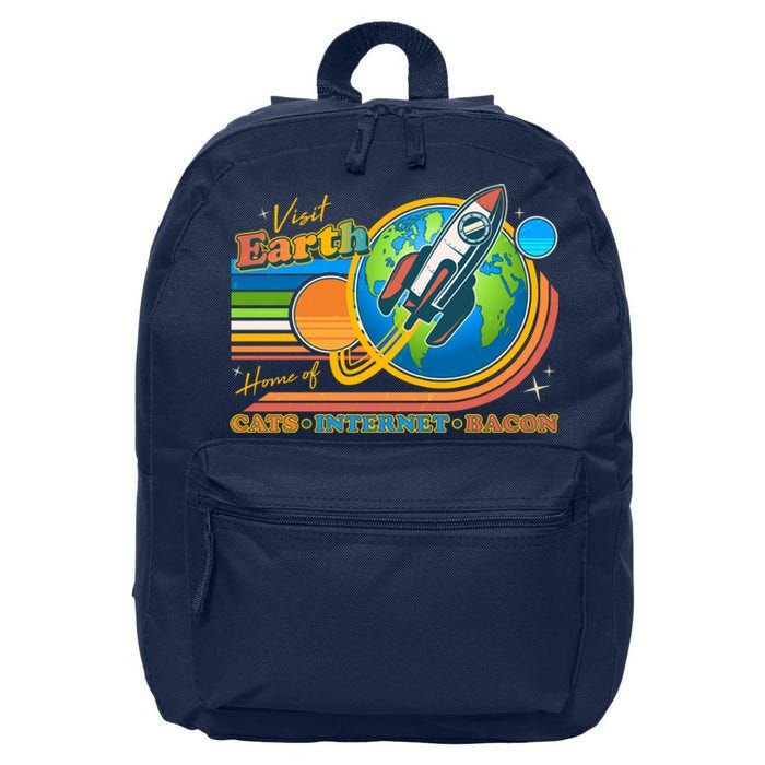 Visit Earth Home Of Cats Internet Bacon 16 in Basic Backpack