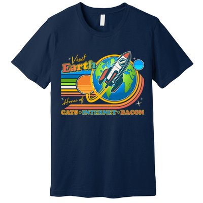 Visit Earth Home Of Cats Internet Bacon Premium T-Shirt