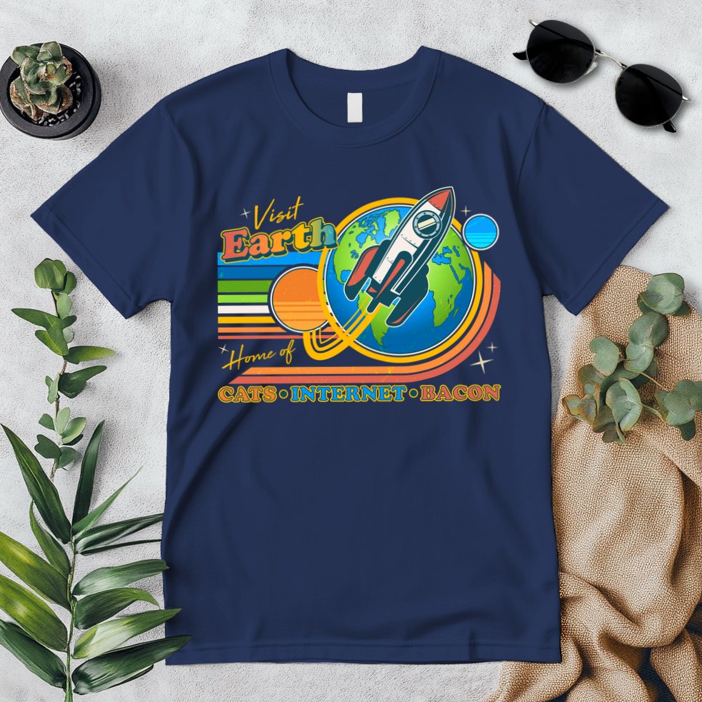 Visit Earth Home Of Cats Internet Bacon Premium T-Shirt