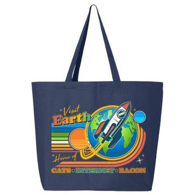 Visit Earth Home Of Cats Internet Bacon 25L Jumbo Tote