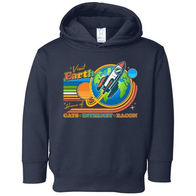 Visit Earth Home Of Cats Internet Bacon Toddler Hoodie