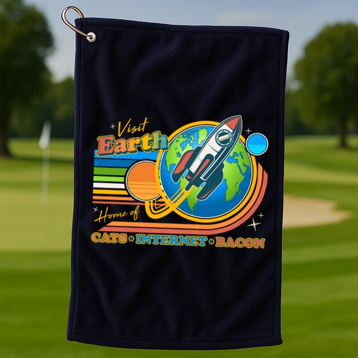 Visit Earth Home Of Cats Internet Bacon Golf Towel