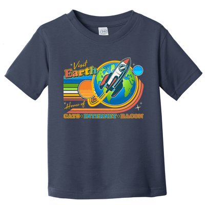 Visit Earth Home Of Cats Internet Bacon Toddler T-Shirt