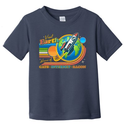 Visit Earth Home Of Cats Internet Bacon Toddler T-Shirt