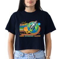 Visit Earth Home Of Cats Internet Bacon Crop Top